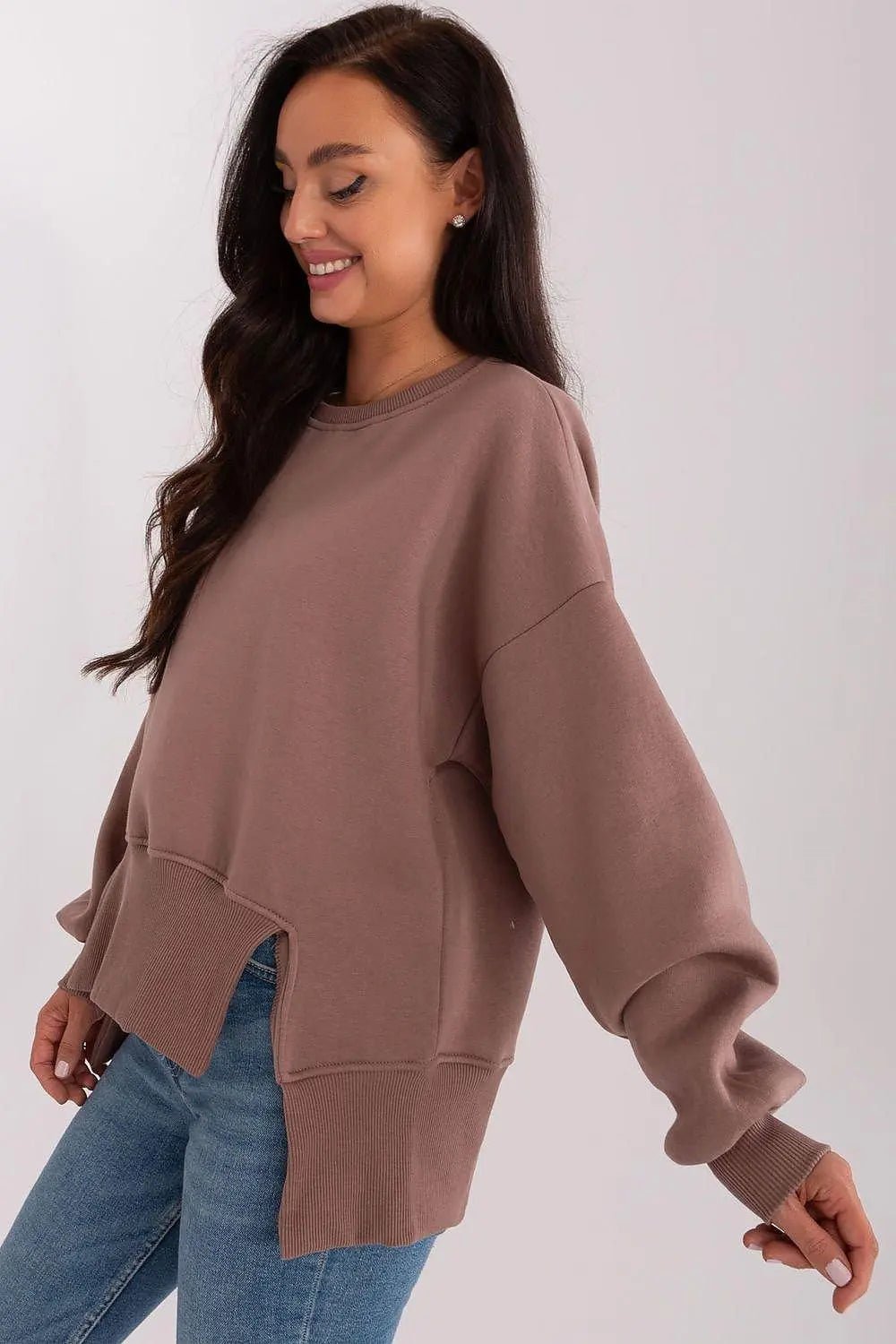 Ex Moda round neckline and long sleeves sweatshirt - Honesty Sales