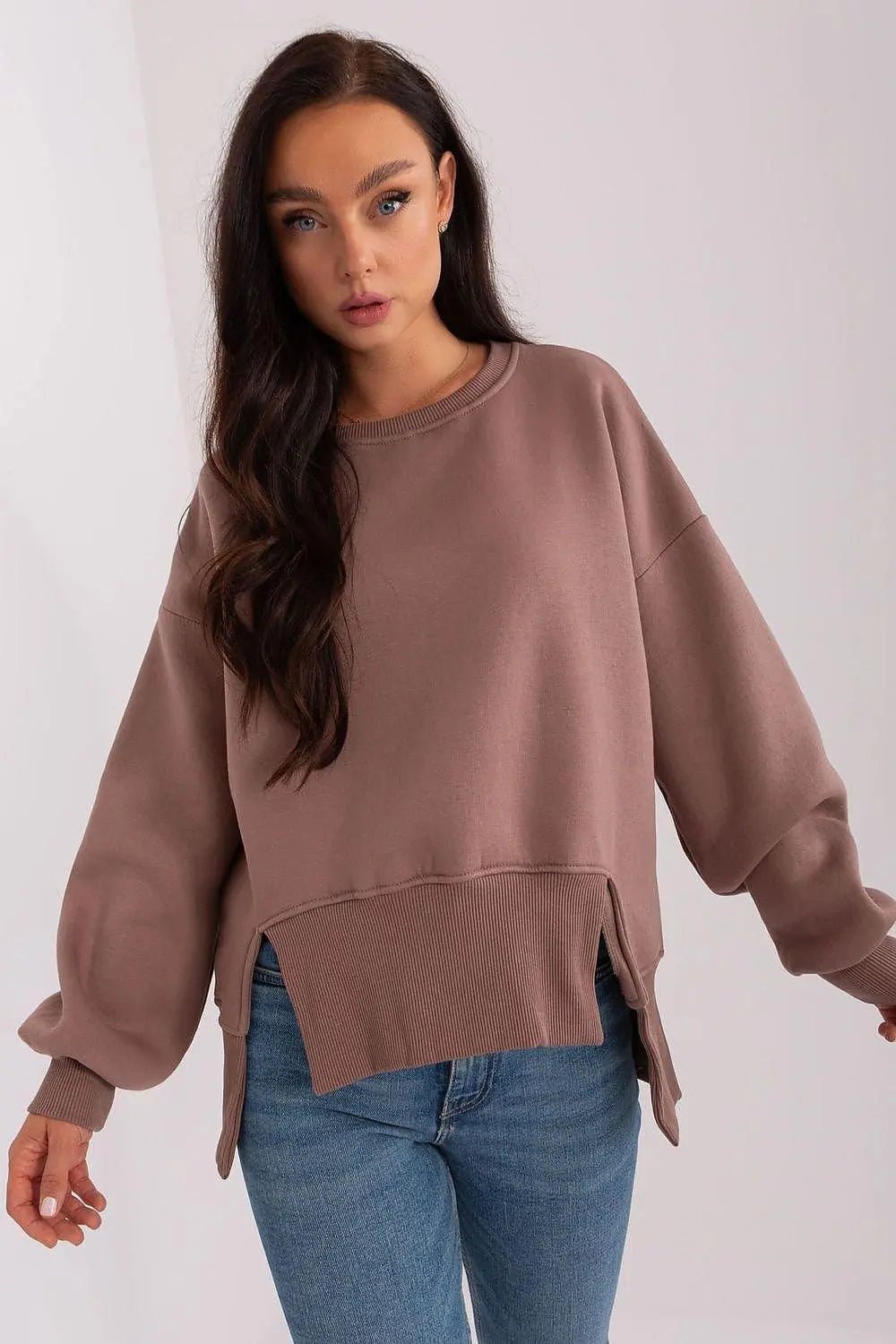 Ex Moda round neckline and long sleeves sweatshirt - Honesty Sales