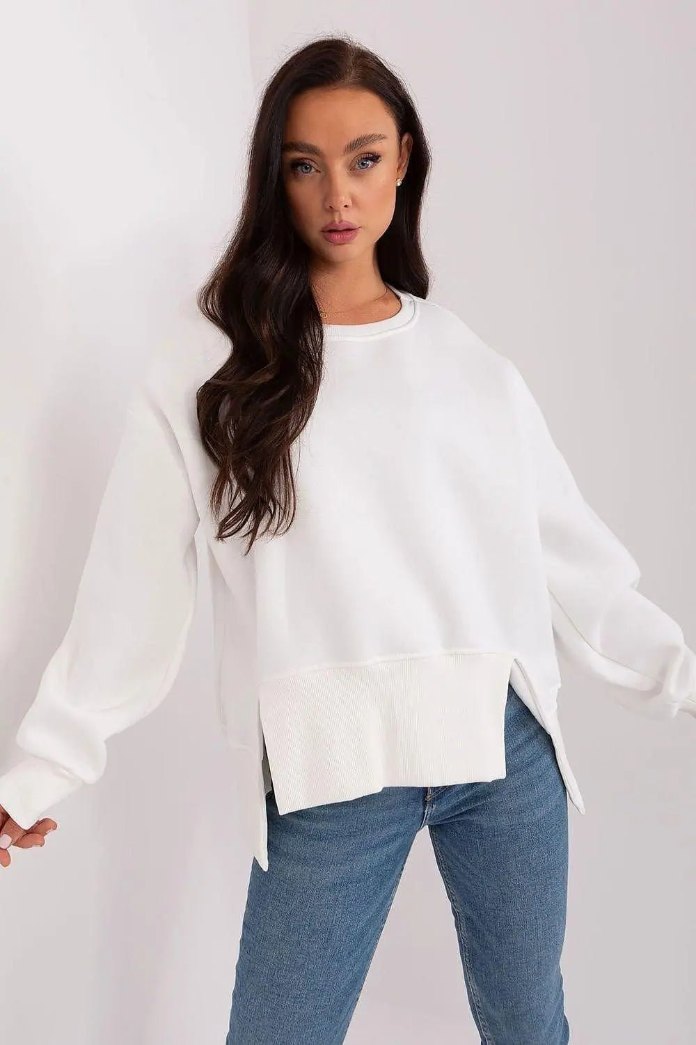 Ex Moda round neckline and long sleeves sweatshirt - Honesty Sales