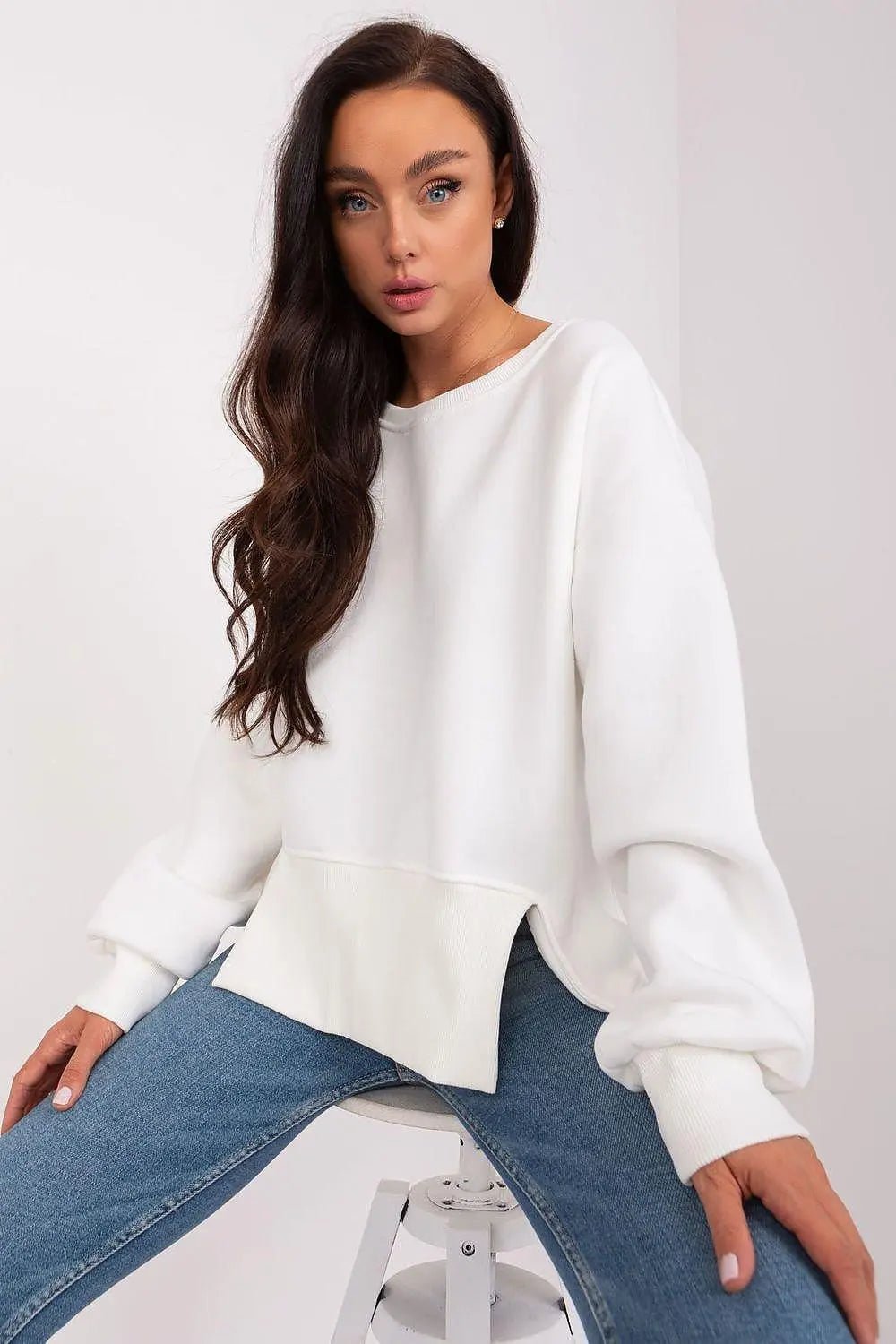 Ex Moda round neckline and long sleeves sweatshirt - Honesty Sales