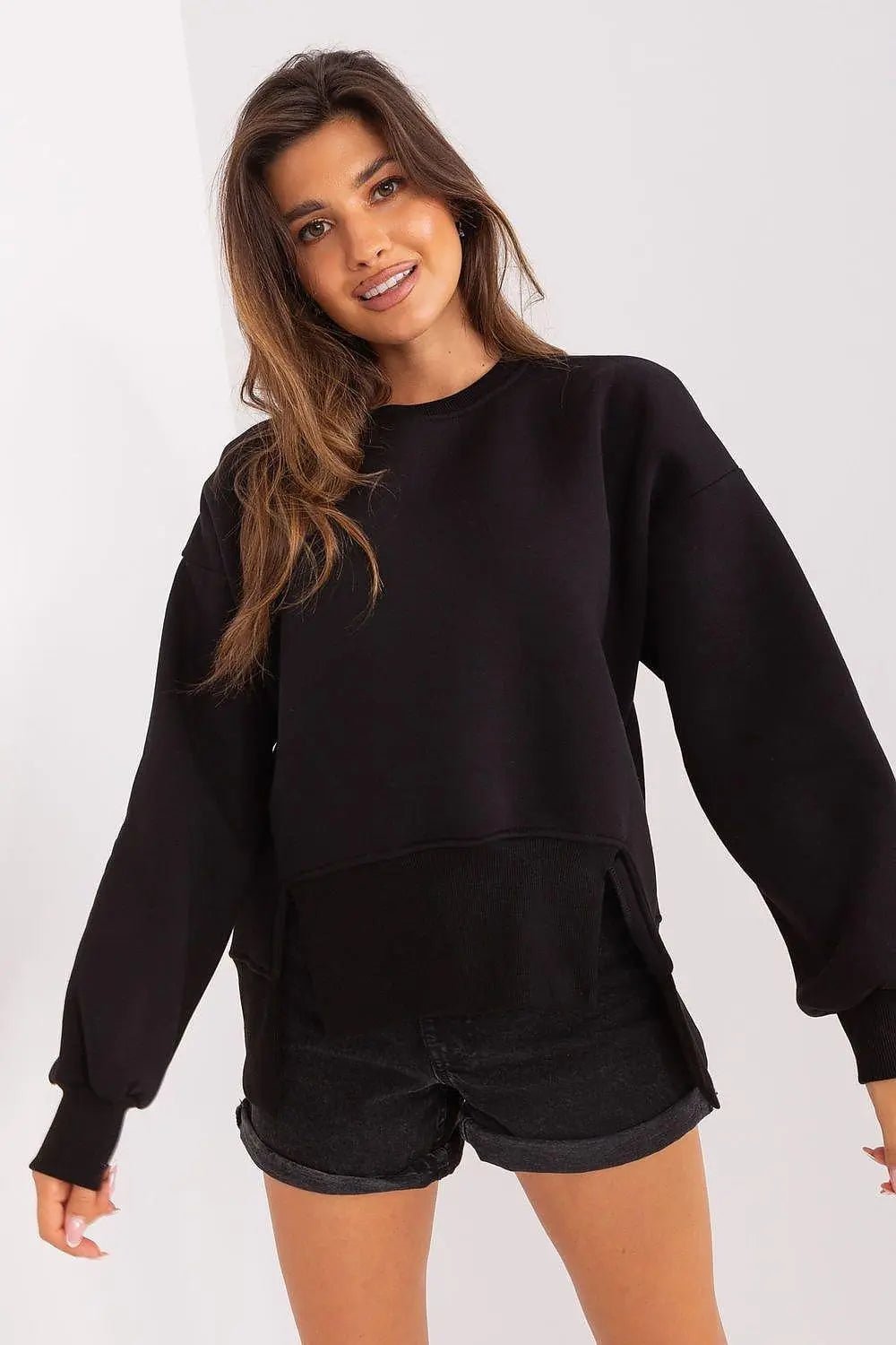 Ex Moda round neckline and long sleeves sweatshirt - Honesty Sales
