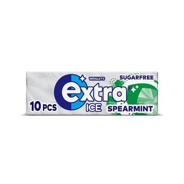 Extra Ice Spearmint Chewing Gum Sugar Free 10 Pieces (Case of 30) - Honesty Sales