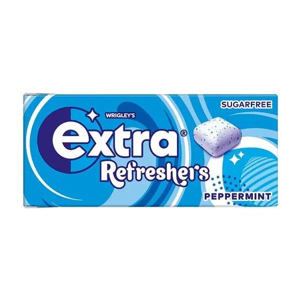Extra Refreshers Peppermint Sugarfree Chewing Gum Handy Box 7 Pieces (Case of 16) - Honesty Sales