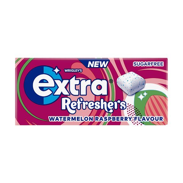 Extra Refreshers Watermelon Raspberry Flavour Sugarfree Chewing Gum Handy Box 7 Pieces (16 x 7pc) - Honesty Sales