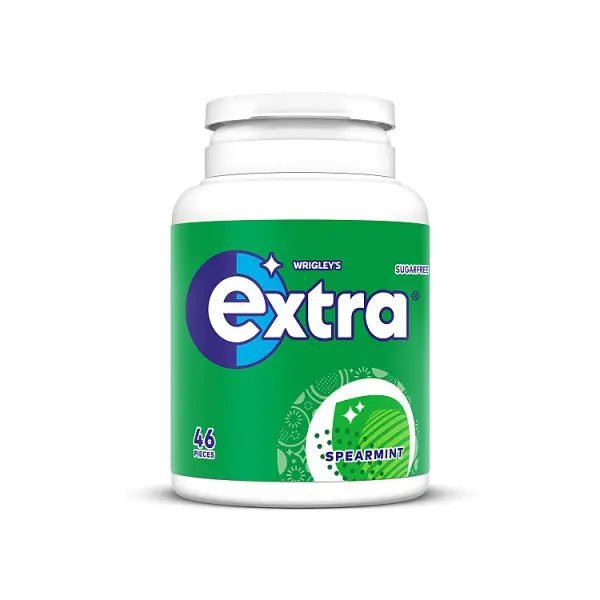 Extra Spearmint Sugarfree Chewing Gum Bottle 46 Pieces (Case of 6) - Honesty Sales