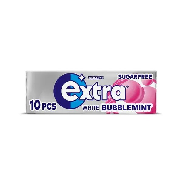 Extra White Bubblemint Chewing Gum Sugar Free 10 Pieces (Case of 30) - Honesty Sales