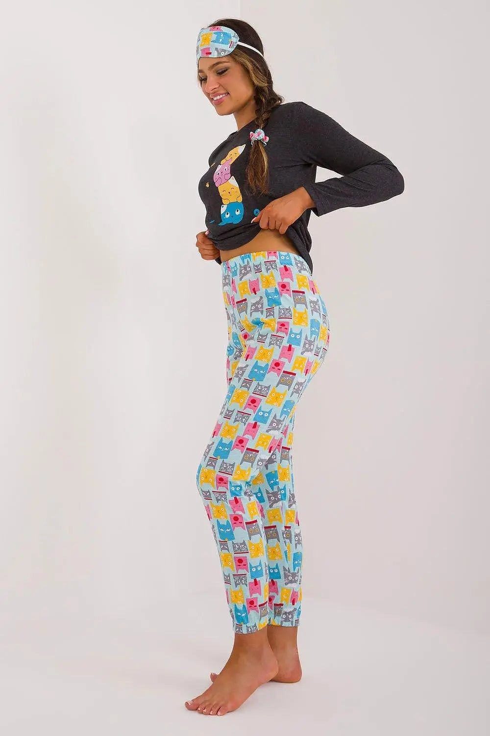 Factory blouse, pants, blindfold and hair elastic women's pajamas - Honesty Sales