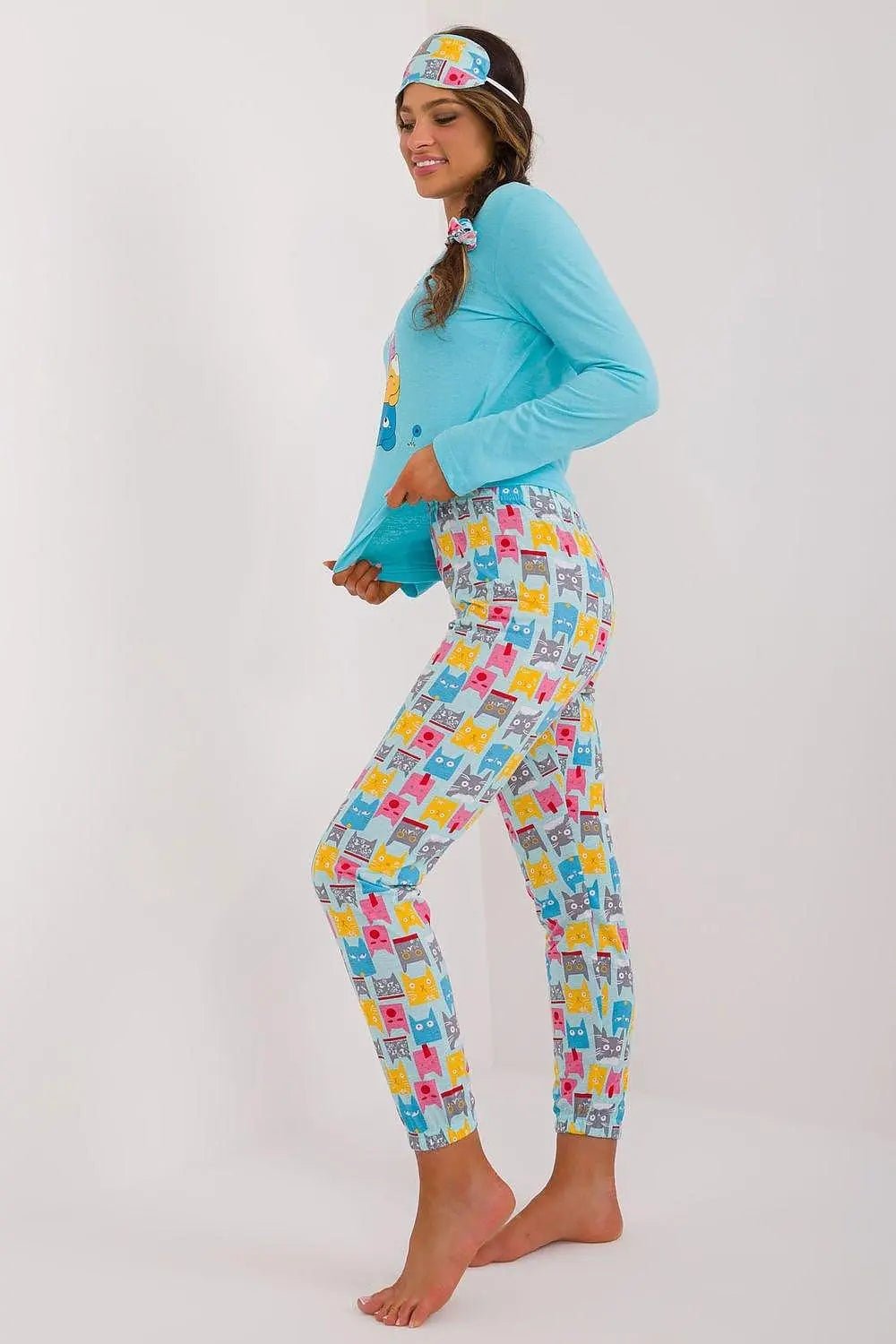 Factory blouse, pants, blindfold and hair elastic women's pajamas - Honesty Sales