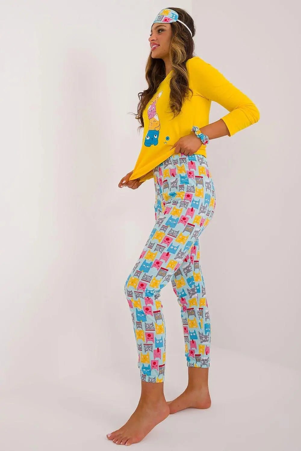 Factory blouse, pants, blindfold and hair elastic women's pajamas - Honesty Sales
