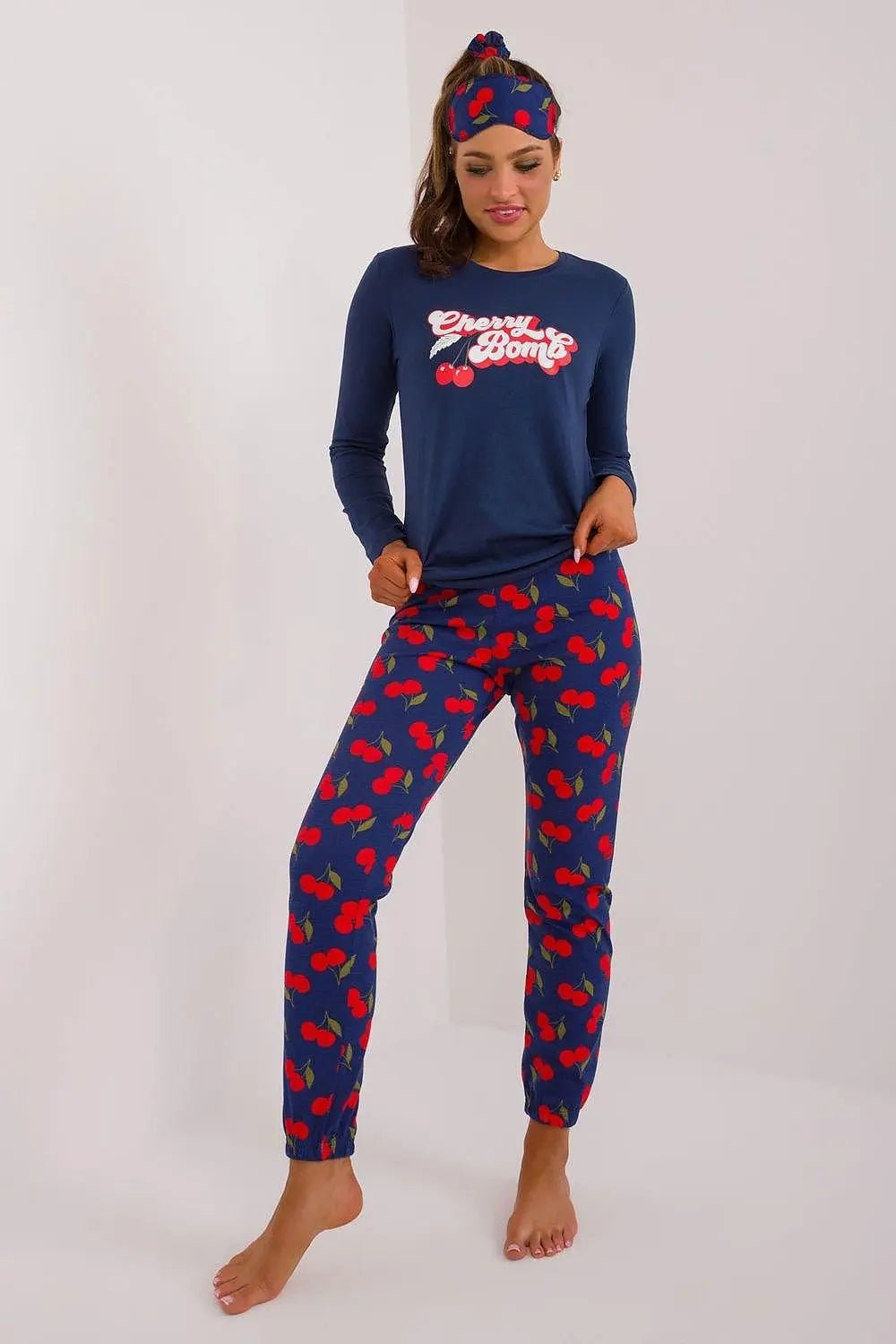 Factory Price blouse, pants, blindfold and hair elastic womens pajamas - Honesty Sales