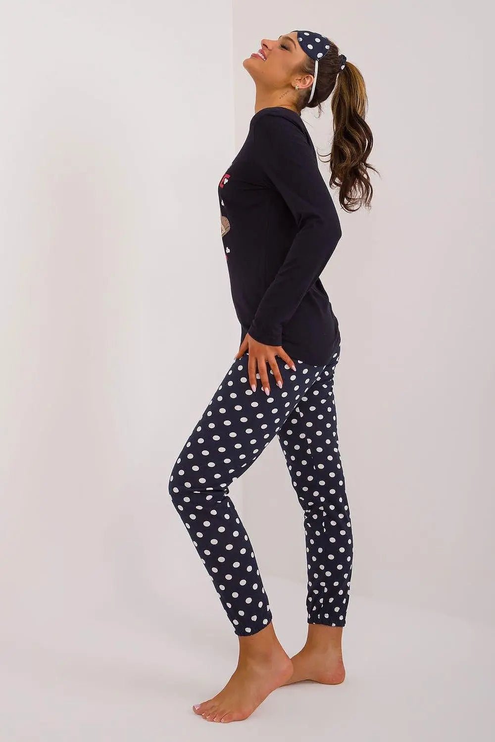 Factory Price blouse, pants, blindfold and hair elastic womens pajamas - Honesty Sales