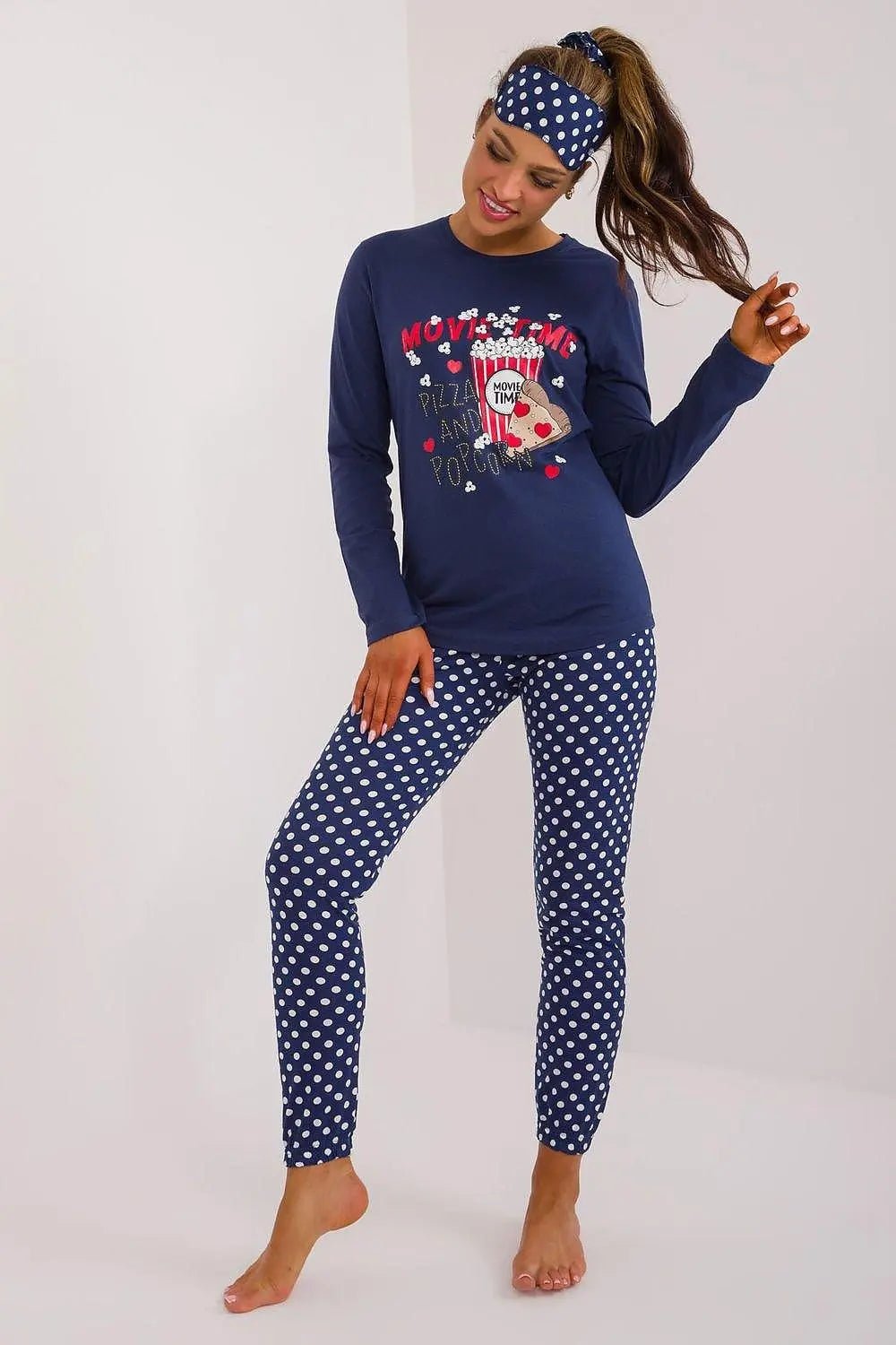 Factory Price blouse, pants, blindfold and hair elastic womens pajamas - Honesty Sales