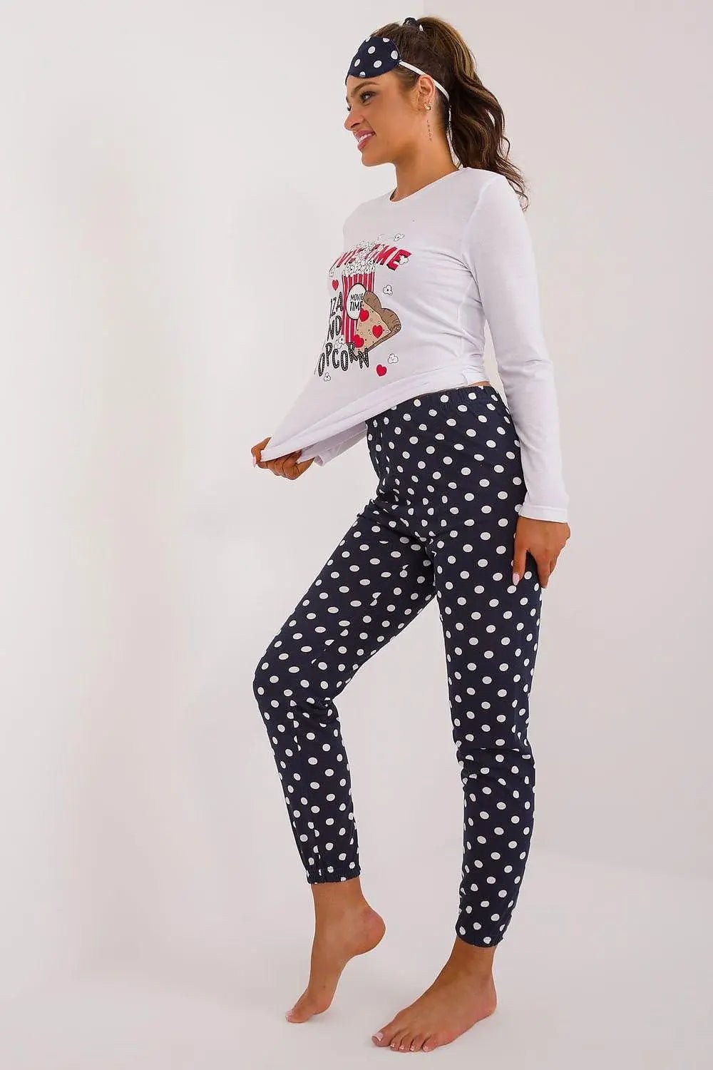 Factory Price blouse, pants, blindfold and hair elastic womens pajamas - Honesty Sales
