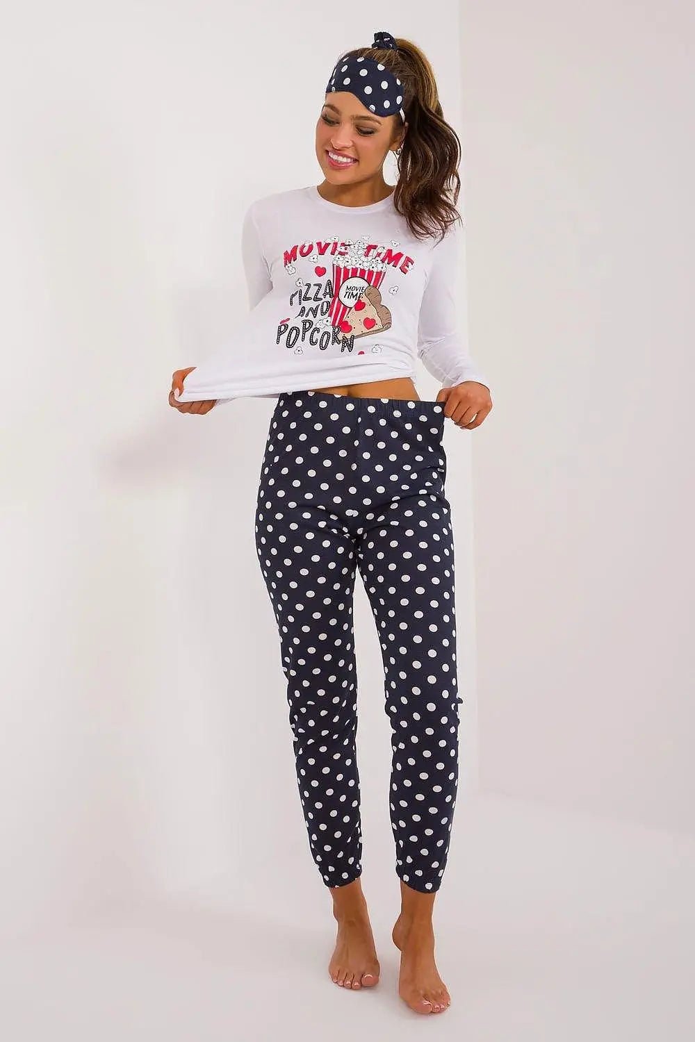 Factory Price blouse, pants, blindfold and hair elastic womens pajamas - Honesty Sales
