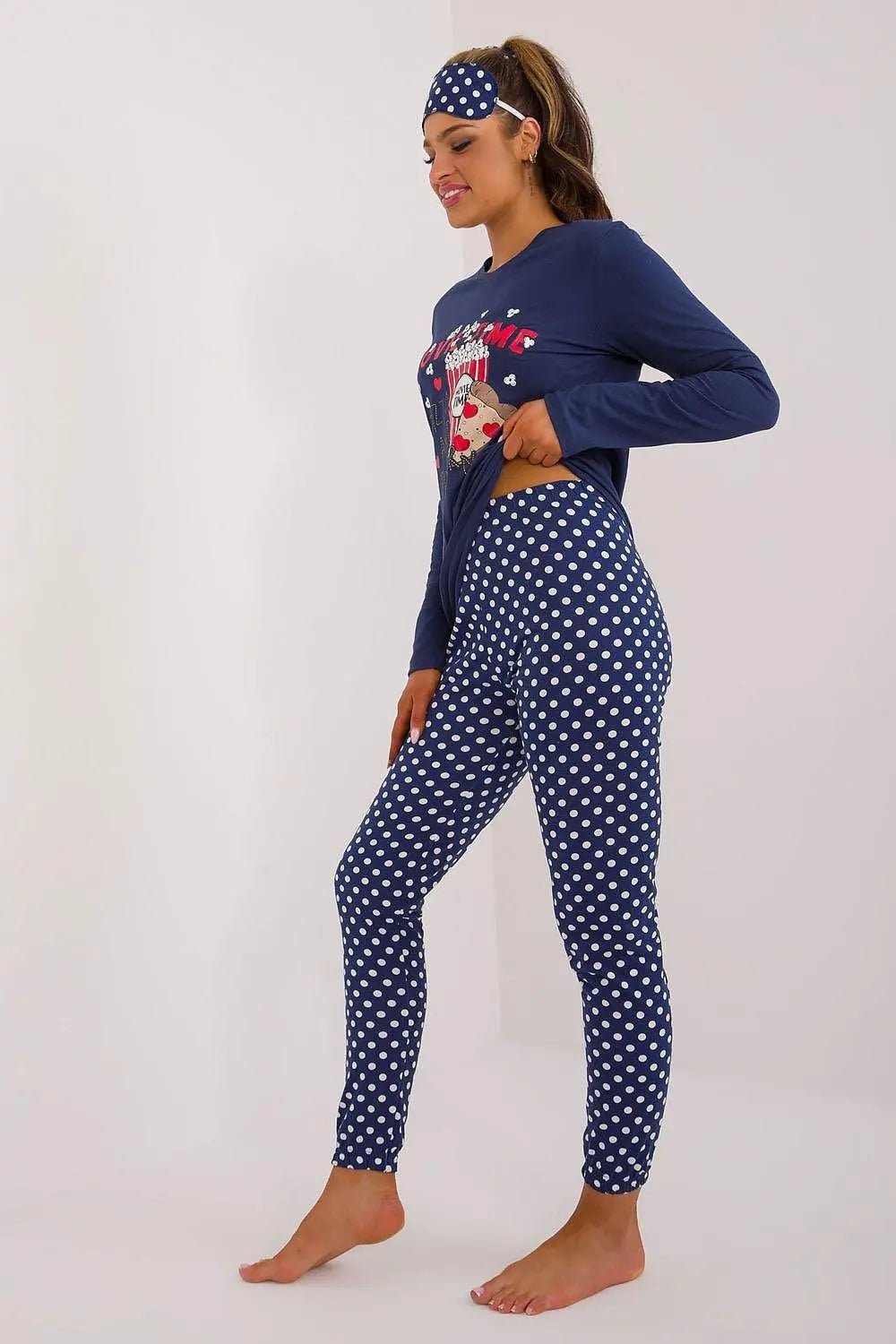 Factory Price blouse, pants, blindfold and hair elastic womens pajamas - Honesty Sales