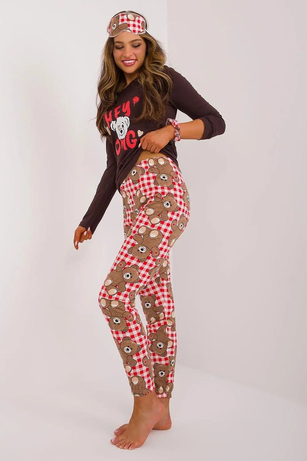Factory Price blouse, pants, blindfold and hair elastic womens pajamas - Honesty Sales