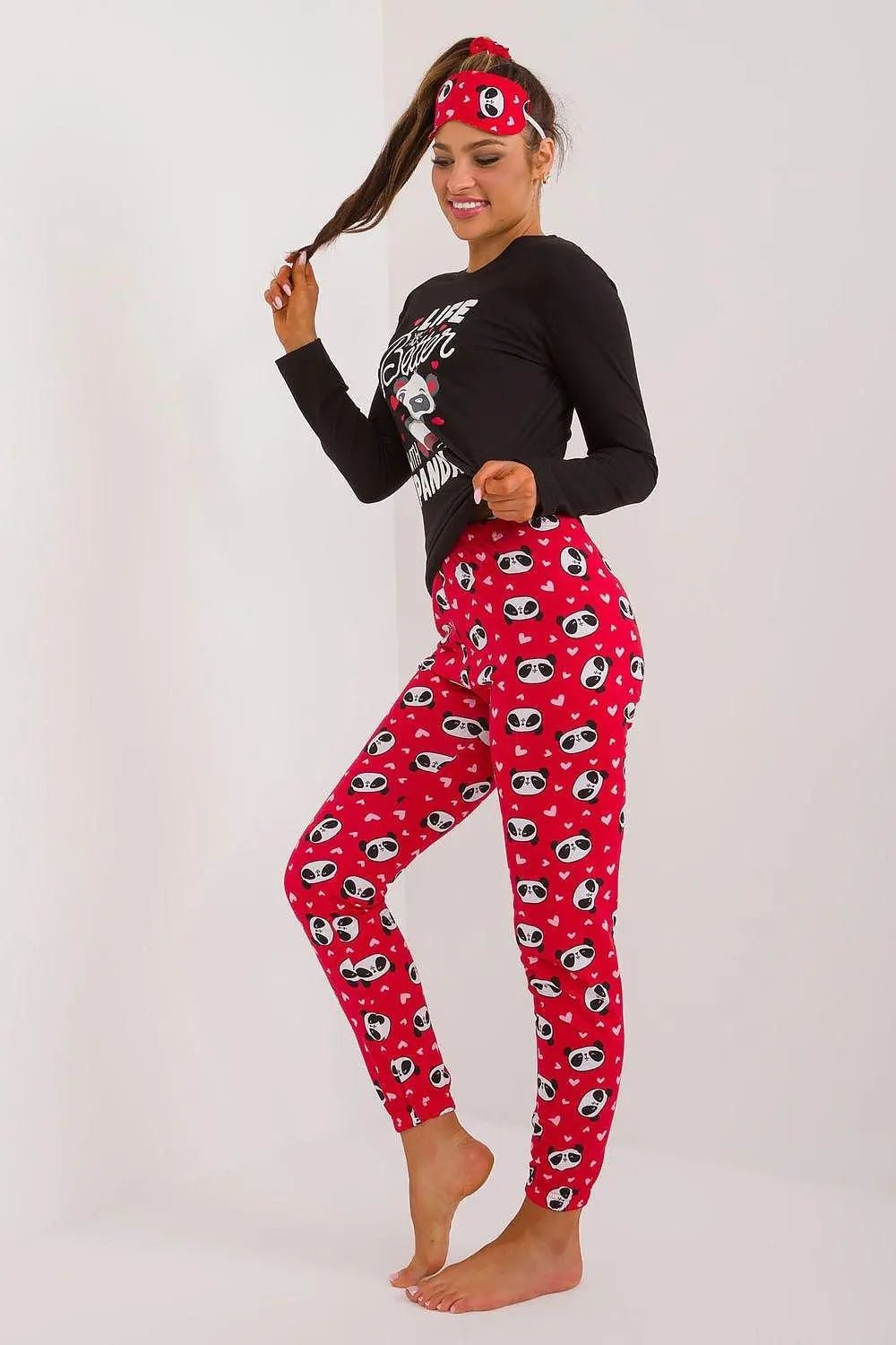 Factory Price blouse, pants, blindfold and hair elastic womens pajamas - Honesty Sales