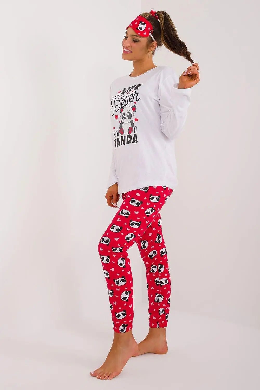 Factory Price blouse, pants, blindfold and hair elastic womens pajamas - Honesty Sales