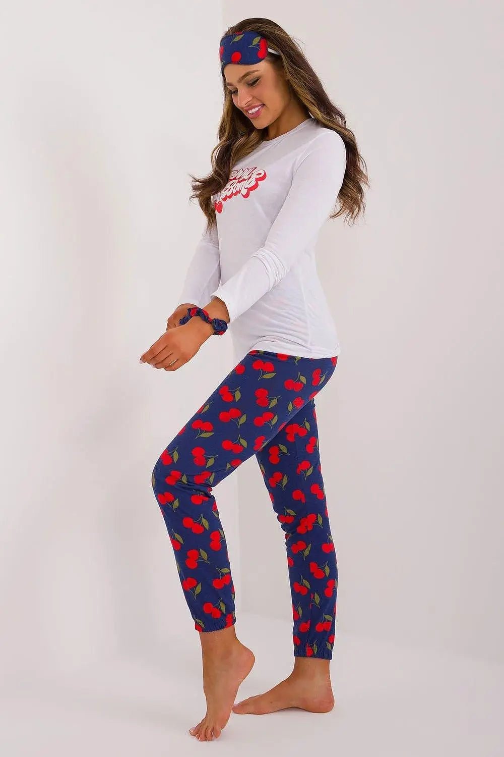 Factory Price blouse, pants, blindfold and hair elastic womens pajamas - Honesty Sales