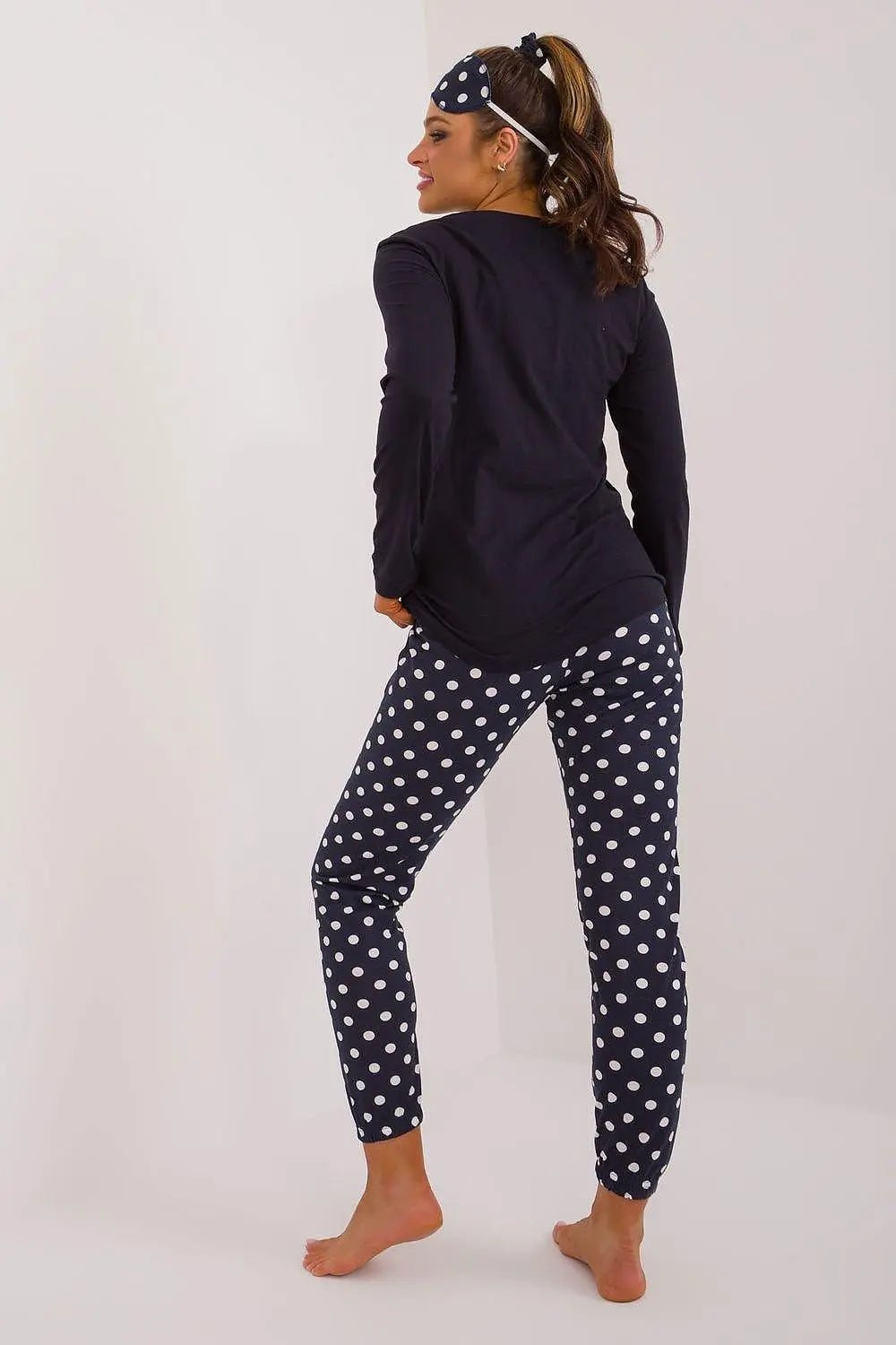 Factory Price blouse, pants, blindfold and hair elastic womens pajamas - Honesty Sales