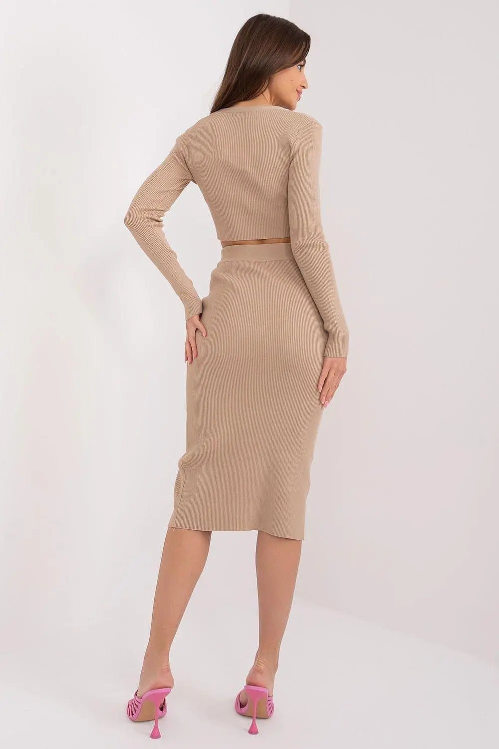 Factory Price long-sleeved sweater and midi skirt - Honesty Sales