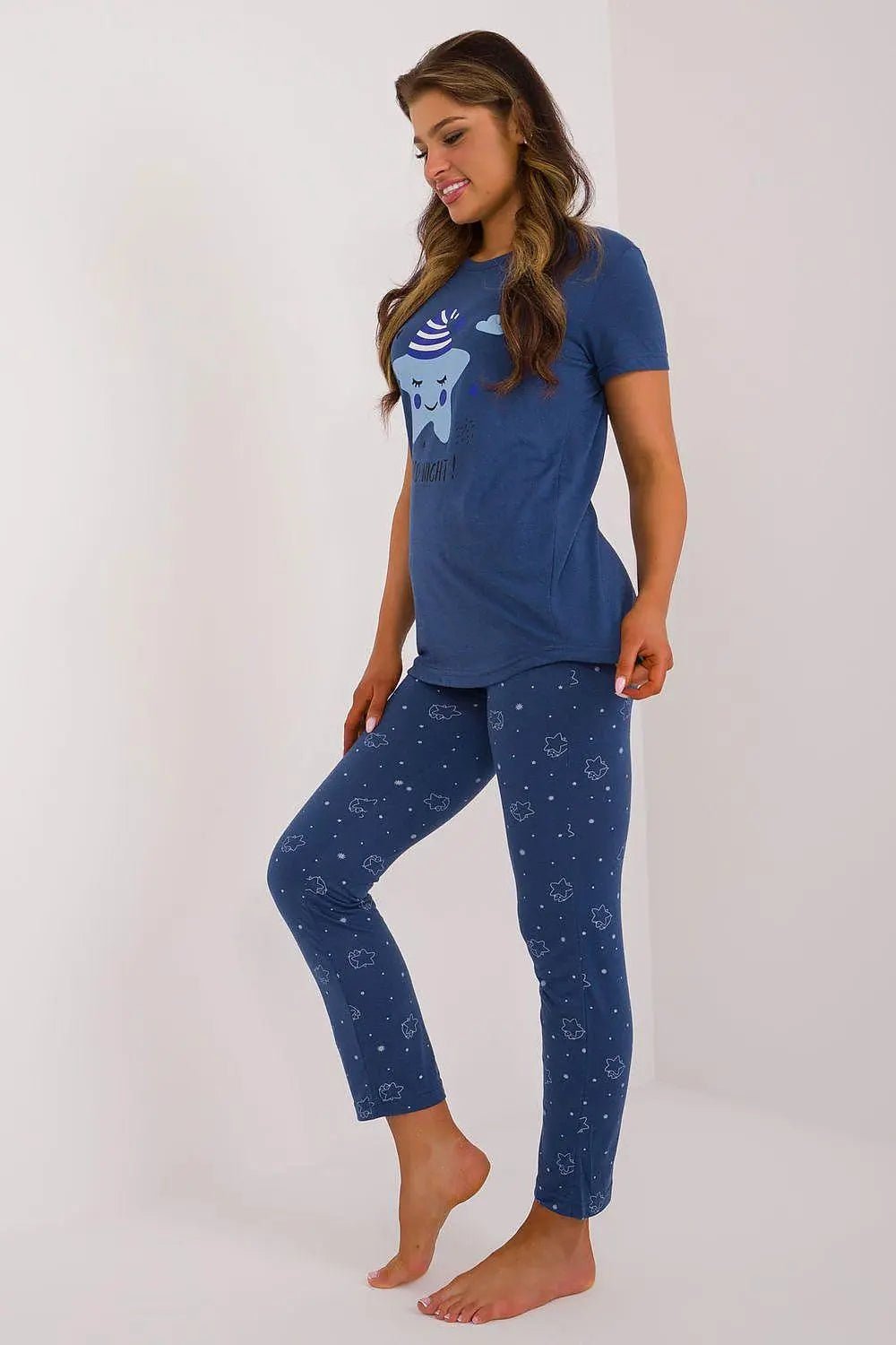 Factory Price short-sleeved t-shirt and pants womens pajamas - Honesty Sales