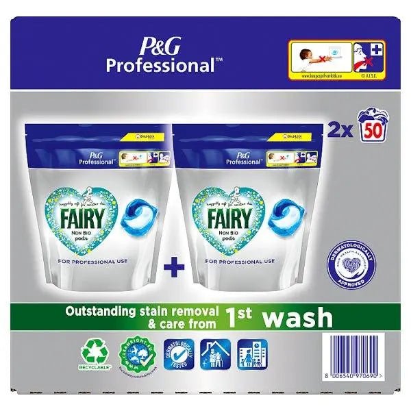 Fairy Professional Non Bio Allin1 Pods Washing Tablets, 100 washes - Honesty Sales