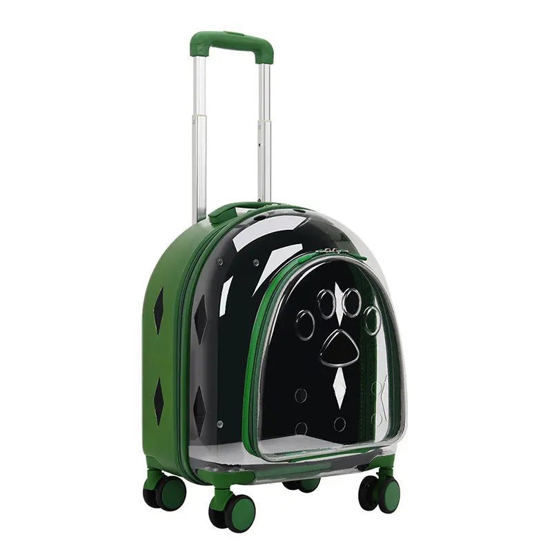 Fashion Creative Pet Trolley Bag Panoramic Transparent Dog Luggage - Honesty Sales