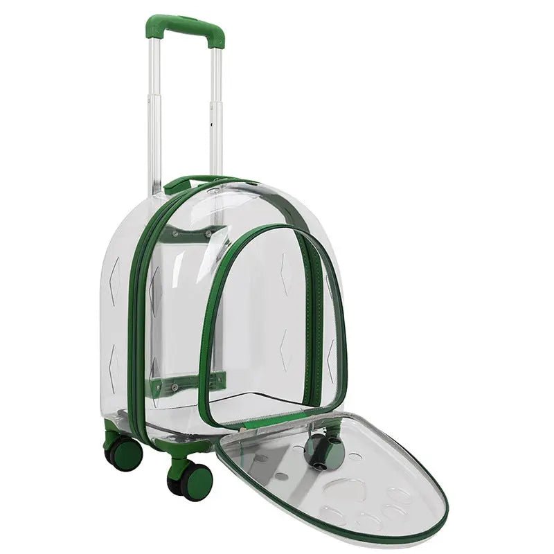 Fashion Creative Pet Trolley Bag Panoramic Transparent Dog Luggage - Honesty Sales