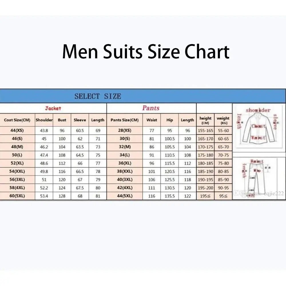 Fashion Men's Suits Luxury Single Breasted Stand Lapel Slim Fit Back Vent Blazer High Quality 2 Piece Jacket Pants Outfits Sets - Honesty Sales