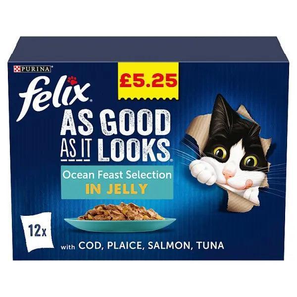 Felix As Good As It Looks Ocean Feast Selection in Jelly 12 x 100g (1.2kg) (Case of 4) - Honesty Sales Image principale du produit