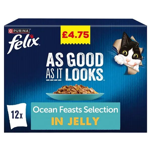 Félix As Good As It Looks Ocean Feasts Selection in Jelly 12 x 85g (1.02kg) (Case of 4) - Honesty Sales