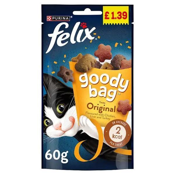 Felix Goody Bag Cat Treats Original 60g (Case of 8) - Honesty Sales