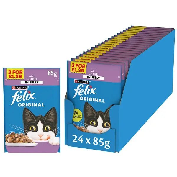 Felix Original Lamb in Jelly Wet Cat Food 85g (Case of 26) - Honesty Sales