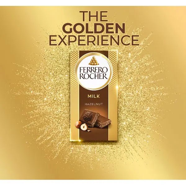 Ferrero Rocher Milk Chocolate Bar 90g (Case of 8) - Honesty Sales