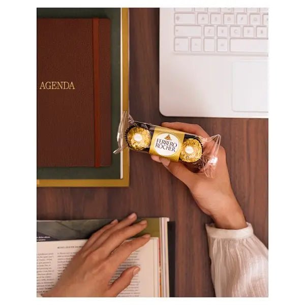 Ferrero Rocher Milk Chocolate Hazelnut Pralines Treat Pack 3 Pieces 37.5g (Case of 16) - Honesty Sales
