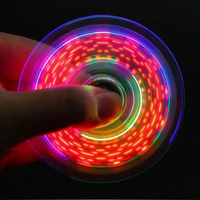 Fidget Spinner Glow in the Dark Adult Toy Anti Stress Led Tri-Spinner Autism Luminous Spinners Kinetic Gyroscope for Children - Honesty Sales