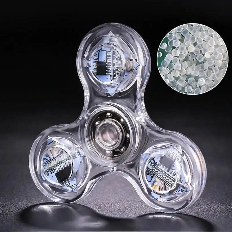 Fidget Spinner Glow in the Dark Adult Toy Anti Stress Led Tri-Spinner Autism Luminous Spinners Kinetic Gyroscope for Children - Honesty Sales