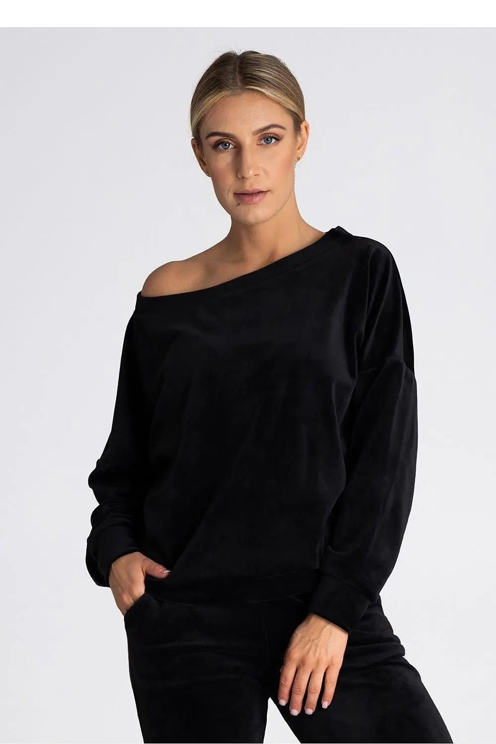 Figl boat neckline oversized blouse - Honesty Sales