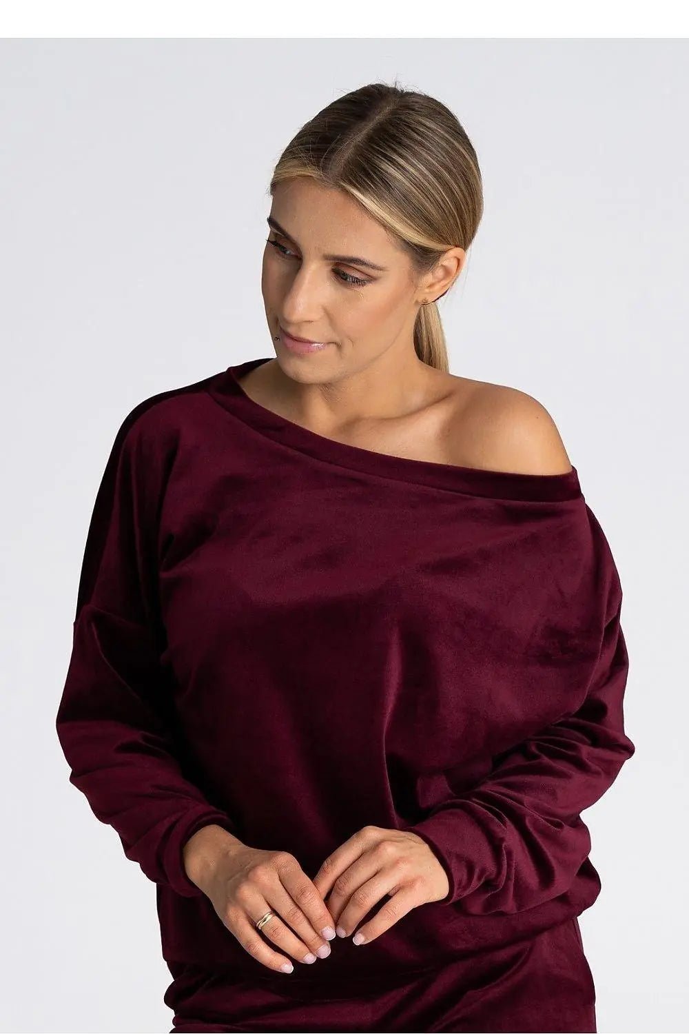 Figl boat neckline oversized blouse - Honesty Sales