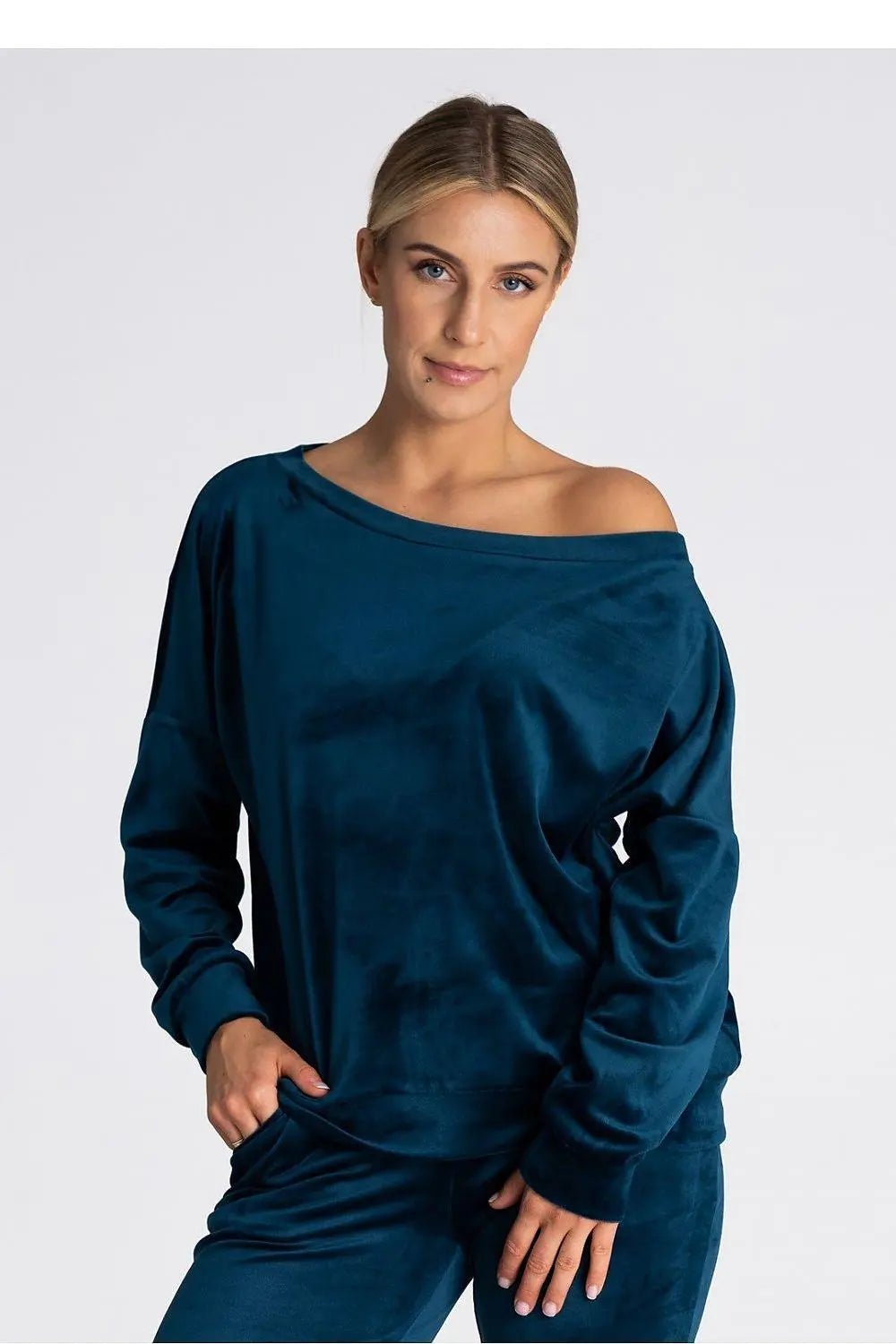 Figl boat neckline oversized blouse - Honesty Sales