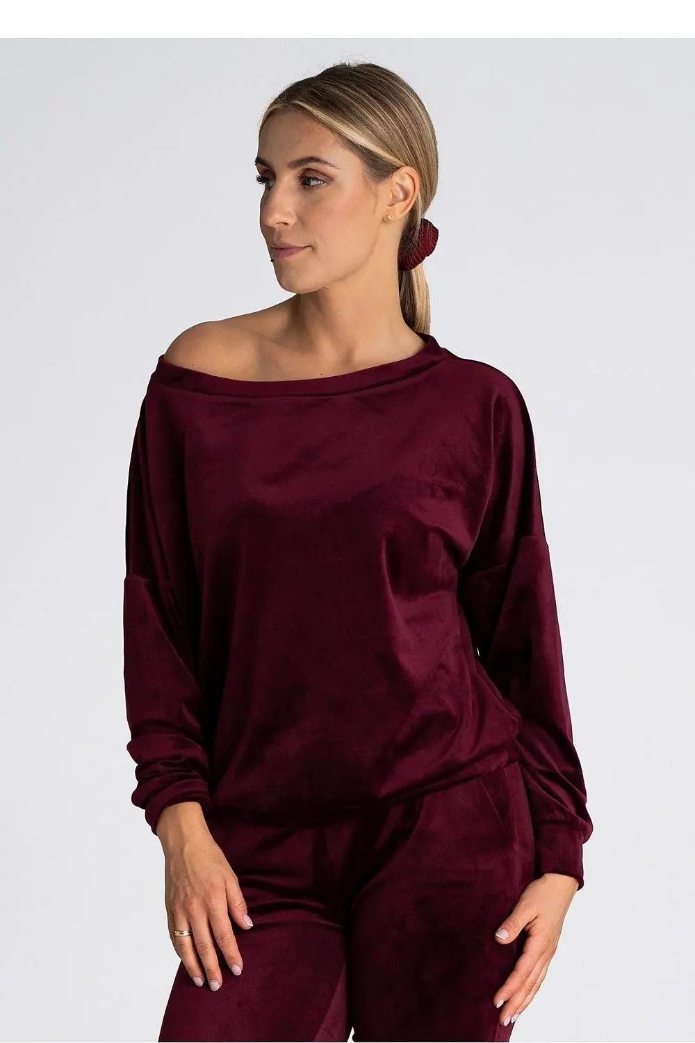 Figl boat neckline oversized blouse - Honesty Sales