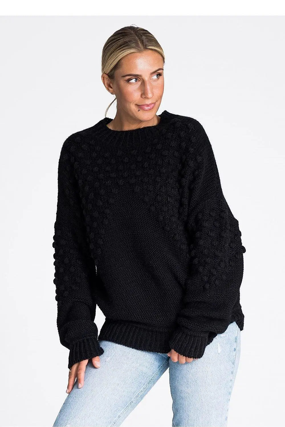 Figl long sleeves decorated sweater - Honesty Sales