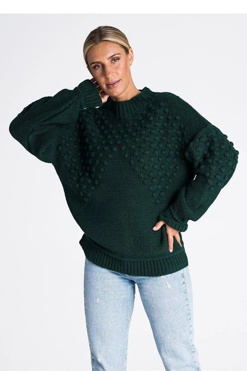 Figl long sleeves decorated sweater - Honesty Sales