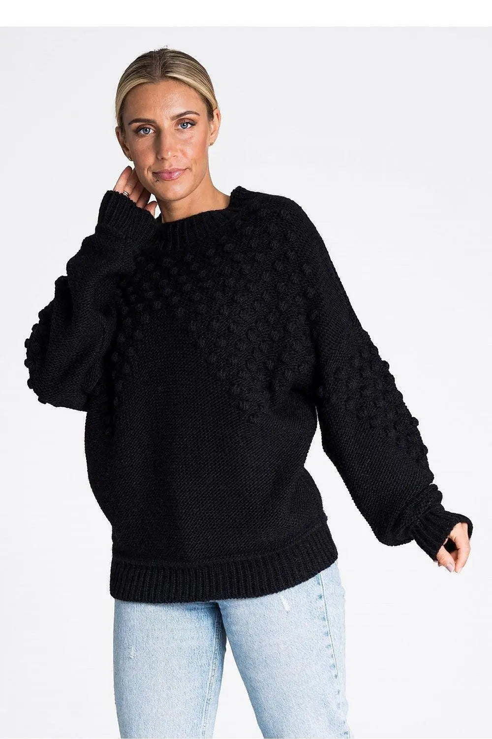 Figl long sleeves decorated sweater - Honesty Sales