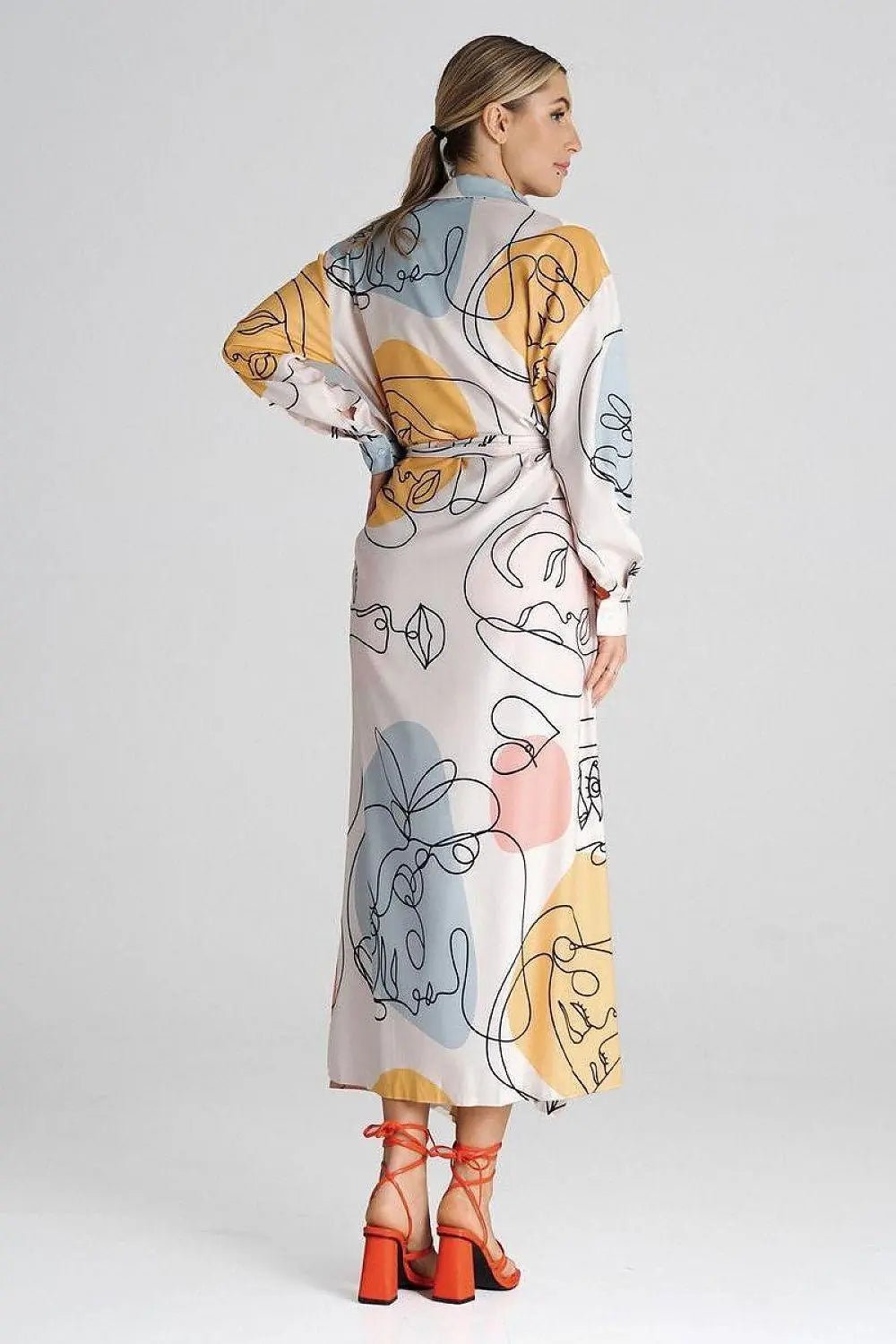 Figl Maxi Shirt Daydress with Collar - Honesty Sales