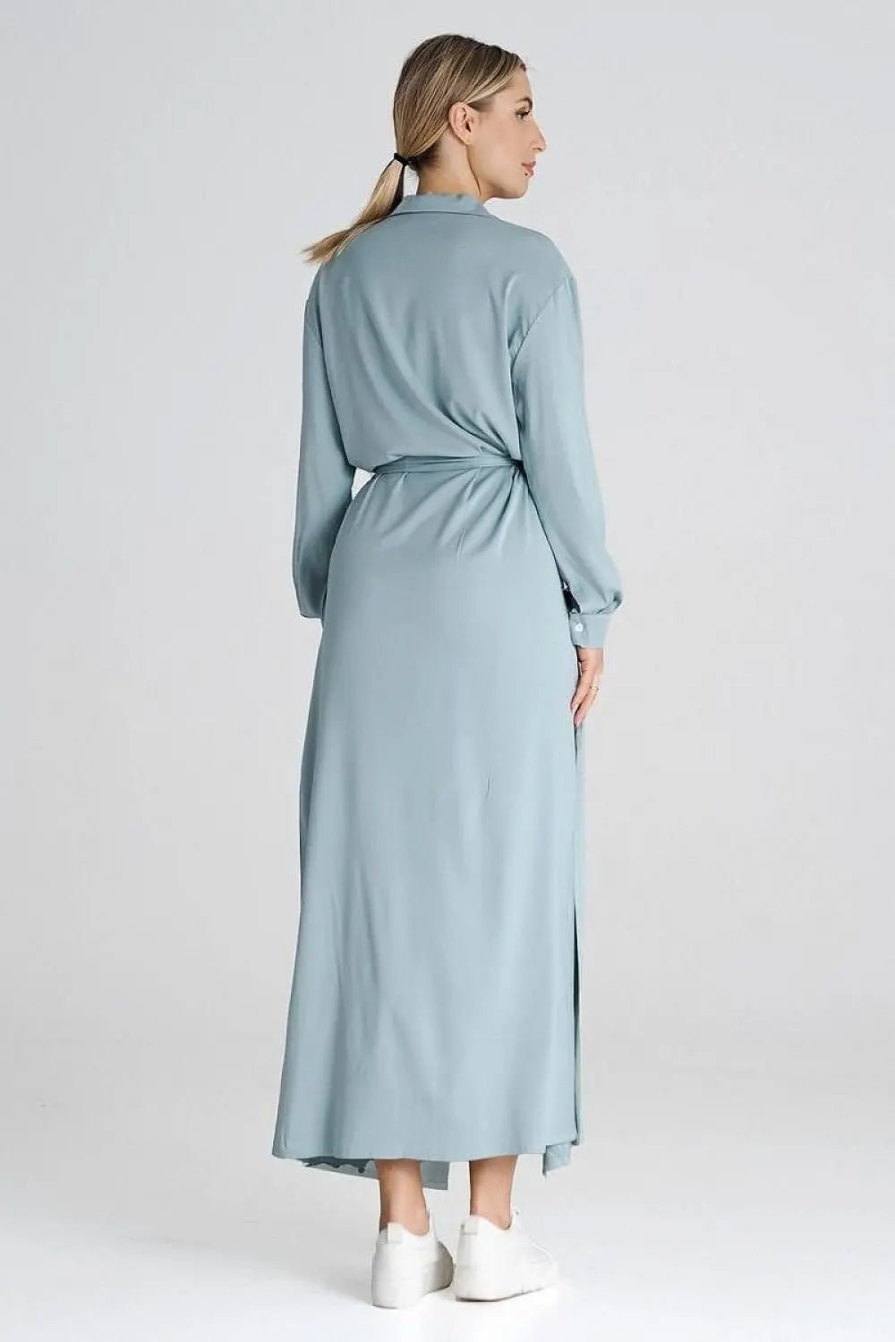 Figl Maxi Shirt Daydress with Collar - Honesty Sales