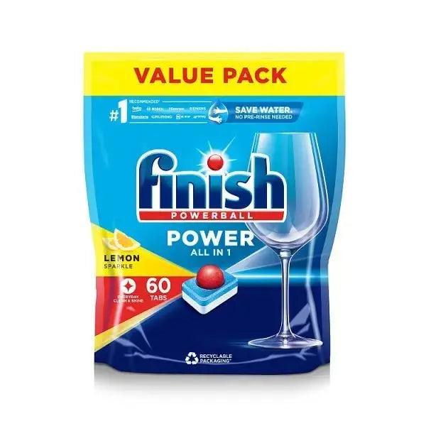 Finish Power All in One Dishwasher Tablets Lemon 60 Tablets - Honesty Sales Main image