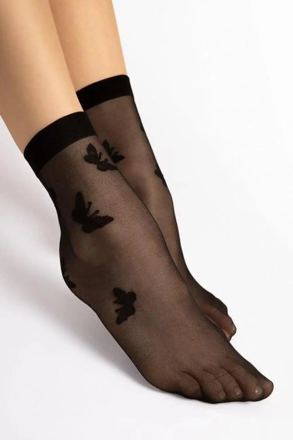 Fiore thin and transparent socks in a pattern of butterflies - Honesty Sales