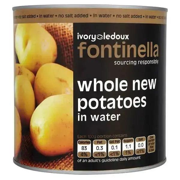 Fontinella Whole New Potatoes in Water 2.5kg (Drained Weight 1.5kg) - Honesty Sales